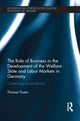 Book cover of: Role of Business in the Development of the Welfare State and Labor Markets in Germany. By: Thomas Paster