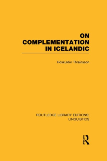Book cover of: On Complementation in Icelandic