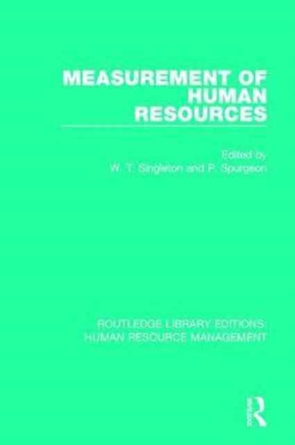 Book cover of: Measurement of Human Resources. By: W. T. Singleton