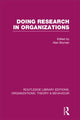 Book cover of: Doing Research in Organizations (RLE: Organizations). By: Alan Bryman