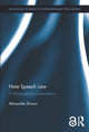 Book cover of: Hate Speech Law. By: Alex Brown
