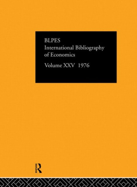 Book cover of: IBSS: Economics: 1976 Volume 25. By: International C