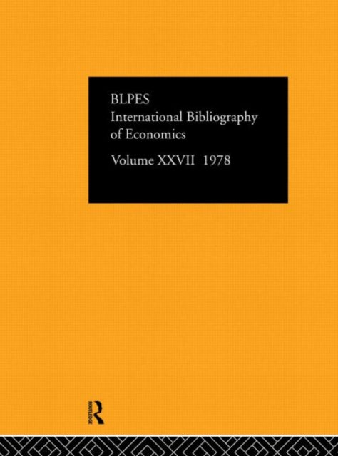 Book cover of: IBSS: Economics: 1978 Volume 27. By: International C