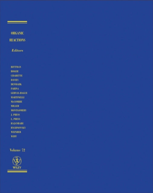 Book cover of: Organic Reactions, Volume 72. By: Scott E. Denmark