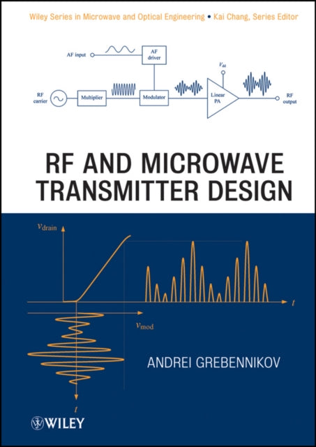 Book cover of: RF and Microwave Transmitter Design. By: Andrei Grebennikov