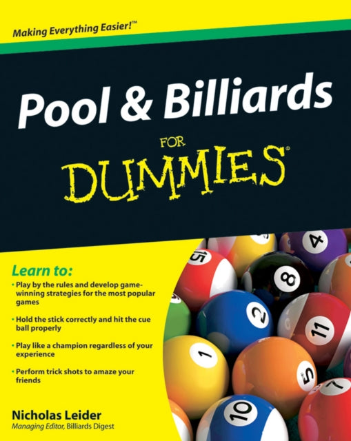 Book cover of: Pool and Billiards For Dummies. By: Nicholas Leider