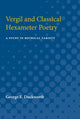 Book cover of: Vergil and Classical Hexameter Poetry. By: George Duckworth