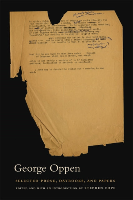 Book cover of: Selected Prose, Daybooks, and Papers. By: George Oppen