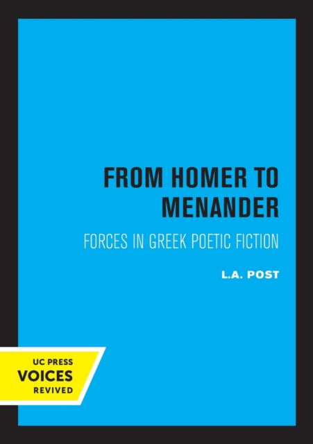 Book cover of: From Homer to Menander. By: L. A. Post