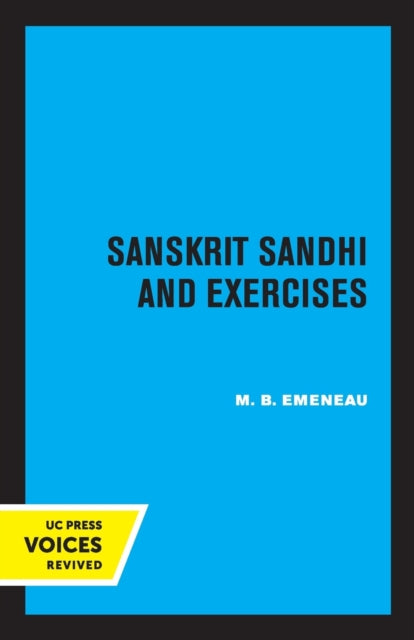 Book cover of: Sanskrit Sandhi and Exercises, Revised Edition. By: M. B. Emeneau