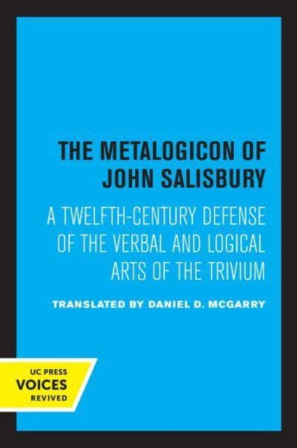 Book cover of: Metalogicon of John of Salisbury. By: Daniel D. McGarry