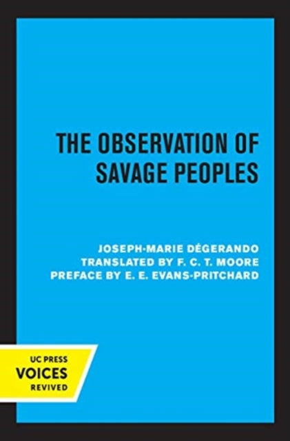 Book cover of: Observation of Savage Peoples. By: Joseph-Marie Degerando