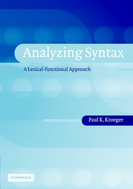 Book cover of: Analyzing Syntax