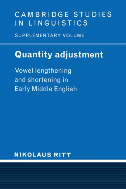 Book cover of: Quantity Adjustment. By: Nikolaus Ritt