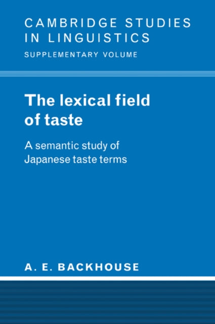 Book cover of: Lexical Field of Taste. By: A. E. Backhouse