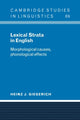 Book cover of: Lexical Strata in English. By: Heinz J. Giegerich