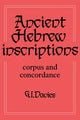 Book cover of: Ancient Hebrew Inscriptions: Volume 1. By: G. I. Davies