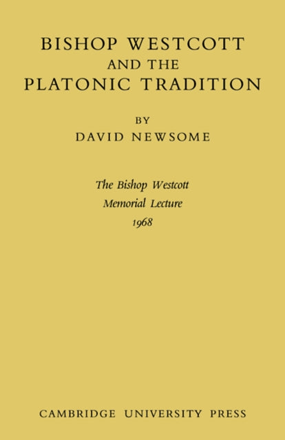 Book cover of: Bishop Westcott and the Platonic Tradition