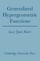 Book cover of: Generalized Hypergeometric Functions. By: Lucy Joan Slater