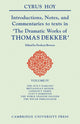 Book cover of: Introductions, Notes and Commentaries to texts in 'The Dramatic Works of Thomas Dekker'. By: Cyrus Hoy