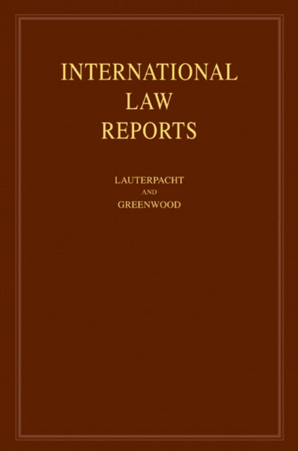 Book cover of: International Law Reports: Volume 139. By: Elihu Lauterpacht