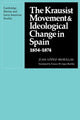 Book cover of: Krausist Movement and Ideological Change in Spain, 1854–1874. By: Juan Lòpez-Morillas