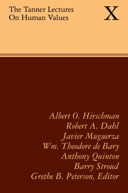 Book cover of: Tanner Lectures on Human Values. By: Grethe B. Peterson