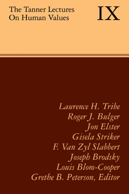 Book cover of: Tanner Lectures on Human Values. By: Grethe B. Peterson