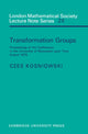 Book cover of: Transformation Groups. By: C. Kosniowski