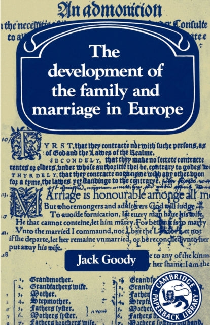 Book cover of: Development of the Family and Marriage in Europe