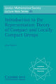 Book cover of: Introduction to the Representation Theory of Compact and Locally Compact Groups