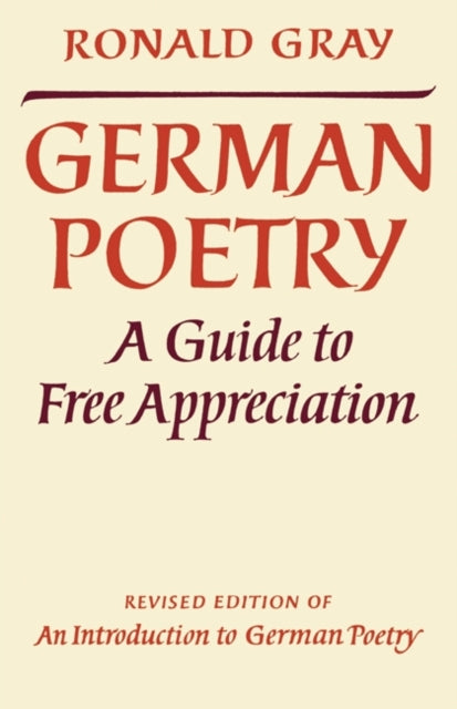 Book cover of: German Poetry