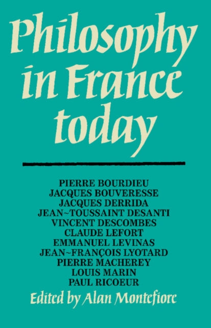 Book cover of: Philosophy in France Today