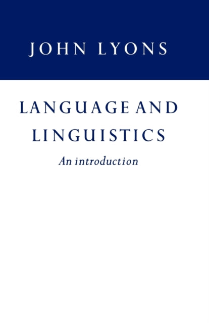 Book cover of: Language and Linguistics