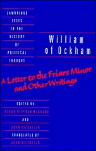 Book cover of: William of Ockham: 'A Letter to the Friars Minor' and Other Writings