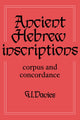 Book cover of: Ancient Hebrew Inscriptions: Volume 1