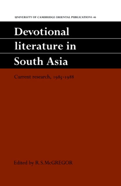 Book cover of: Devotional Literature in South Asia. By: R. S. McGregor