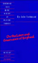 Book cover of: Sir John Fortescue: On the Laws and Governance of England