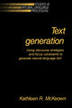Book cover of: Text Generation. By: Kathleen R. McKeown
