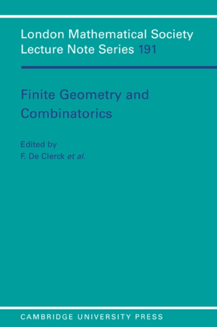 Book cover of: Finite Geometries and Combinatorics