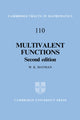 Book cover of: Multivalent Functions