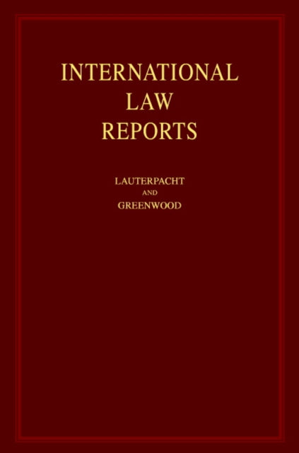Book cover of: International Law Reports. By: E. Lauterpacht