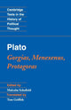Book cover of: Plato: Gorgias, Menexenus, Protagoras. By: Πλάτων