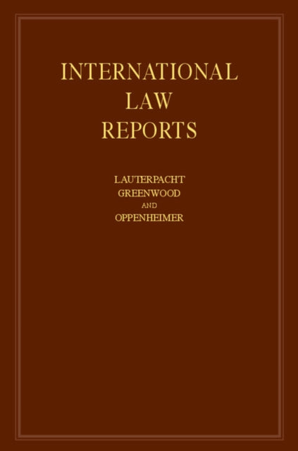 Book cover of: International Law Reports