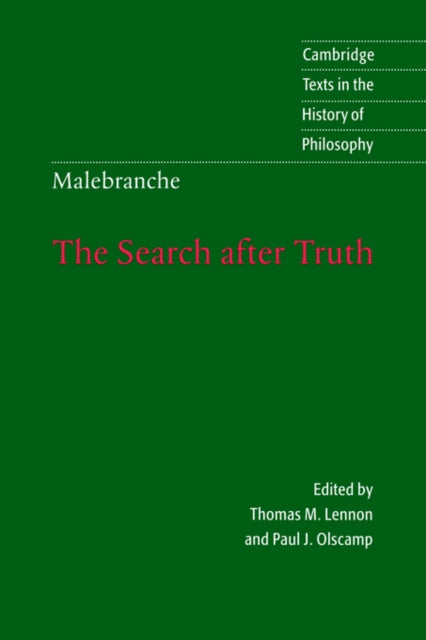 Book cover of: Malebranche: The Search after Truth