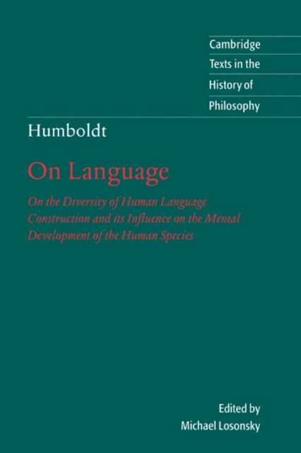 Book cover of: Humboldt: 'On Language'. By: Wilhelm von Humboldt