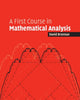 Book cover of: First Course in Mathematical Analysis. By: David A. Brannan