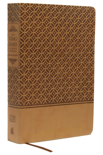 Book cover of: KJV Study Bible, Large Print, Leathersoft, Tan, Thumb Indexed, Red Letter. By: Thomas Nelson Publishing Staff