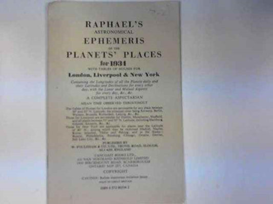 Book cover of: Raphael's Astronomical Ephemeris. By: Edwin Raphael