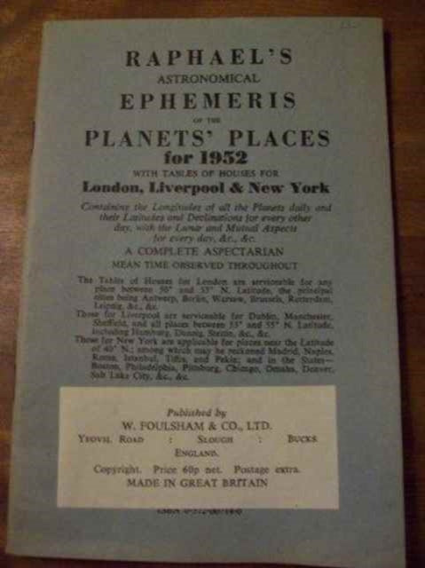 Book cover of: Raphael's Astronomical Ephemeris. By: Edwin Raphael